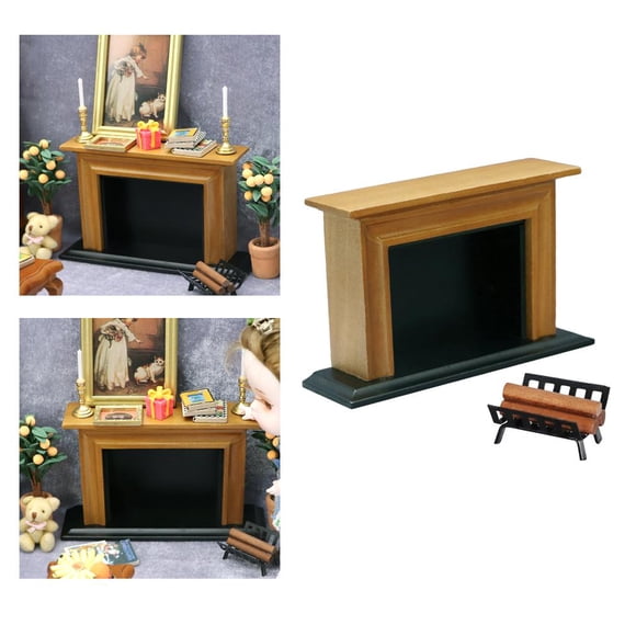 1/12 Dolluse Metal Firewood Rack lder And Chimenea Accesorios de Cocina CUTICAT Soporte de rack de leña