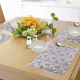 thumbnail image 4 of Ambesonne Retro Place Mats Set of 4, Nostalgic Floral Petals, Standard Size, Violet Purple, 4 of 6