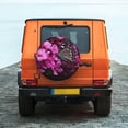 thumbnail image 6 of Naloa Pink Blossoms Butterfly PVC Leather Spare Tire Wheel Cover Spare Tire Cover, for Car Truck SUV Camper Trailer Universal Fit(14-17in)-, 6 of 6
