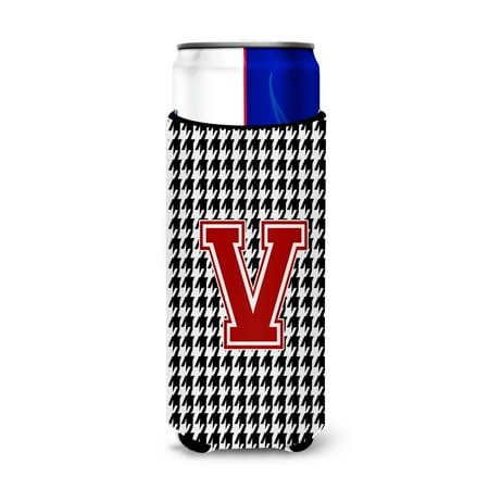 

Carolines Treasures CJ1021-VMUK Monogram - Houndstooth Letter V Ultra Beverage Insulators for slim cans Slim Can