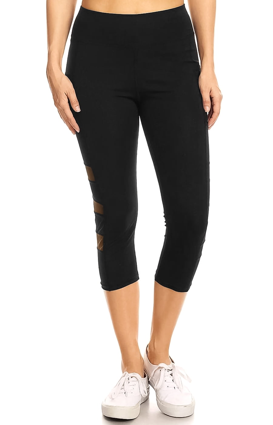 ililily Women Black Fishnet Panel Side 