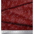thumbnail image 3 of Soimoi Red Silk Fabric Leaves Leaves Decor Fabric Printed Yard 42 Inch Wide, 3 of 3