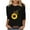 Black, variant on Hfiengba Women's Sunflower Graphic Tee Floral Printed Crew Neck 3/4 Sleeve Shirts Casual Loose Fit Tops (L, Purple)