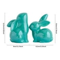 thumbnail image 3 of Xecvkr Ceramic Rabbit Ornaments Cute Living Room Decor Desktop Bookcase Study TV Cabinet Home Office Bedroom Birthday Valentine’s Easter Holiday Gift Friends Family Set of 2 Green, 3 of 4
