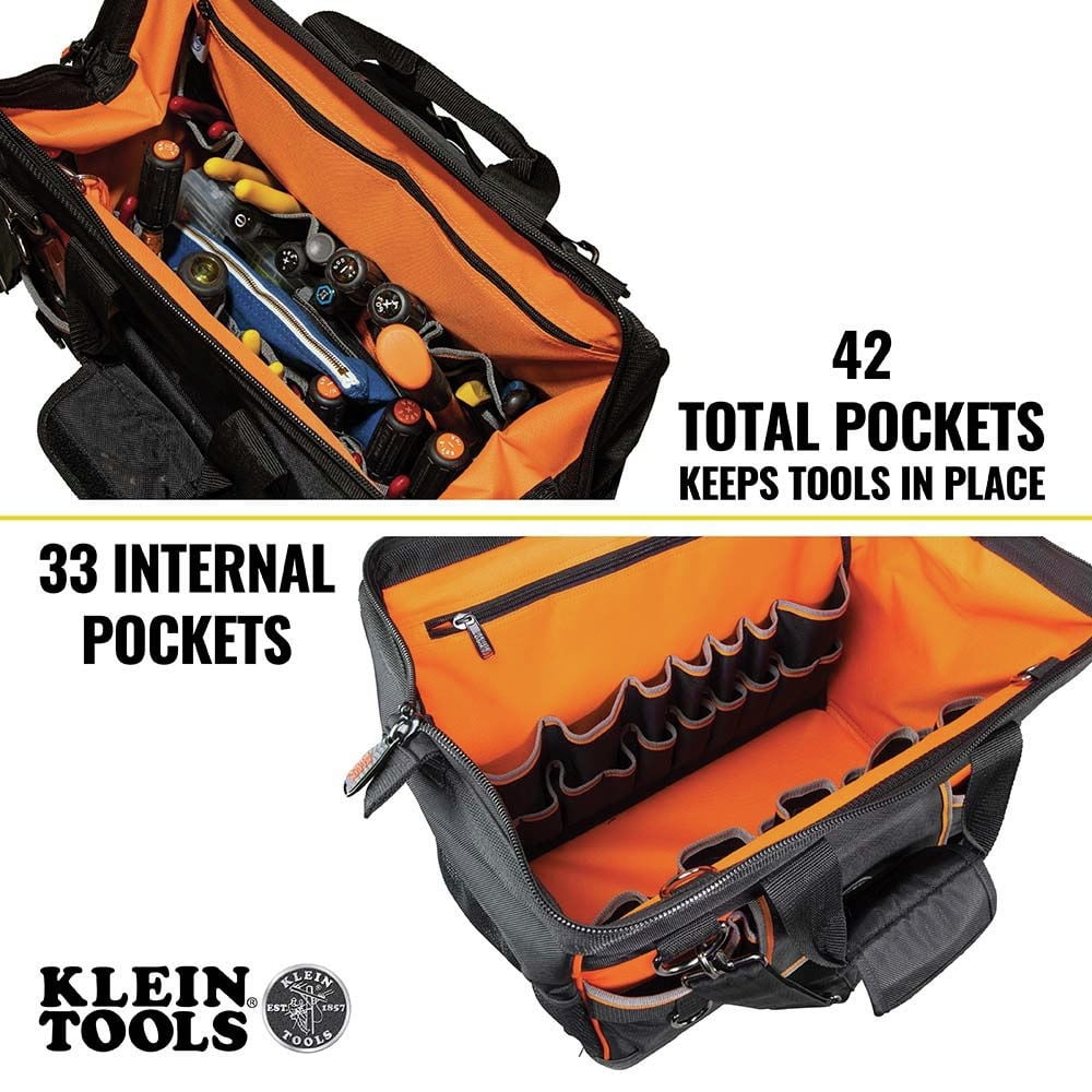 Klein Tools 55469-8 - Tradesman Pro 42-Pocket Wide-Open Tool Bag