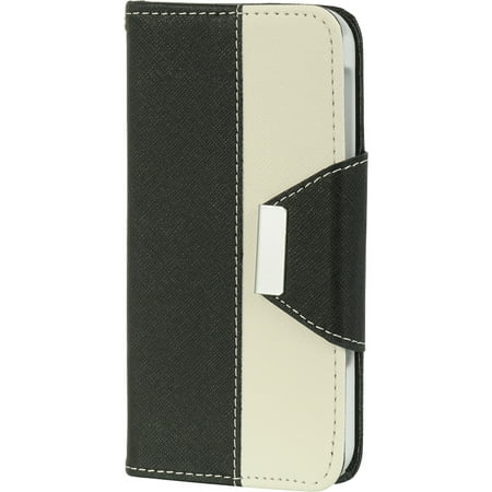 DW Vertical Design Leather Wallet Case For iPhone 6 & 6S (4.7") - Black/White