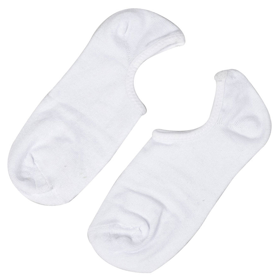 Women White Stretchy Low Cut No Show Footie Boat Socks 2 Pairs ...