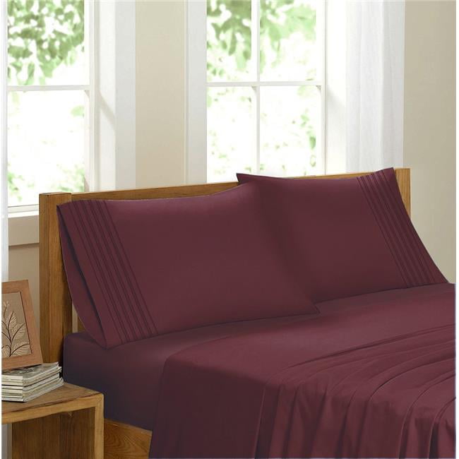 Egyptian Comfort Sateen Sheet Set, Burgundy King
