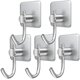 thumbnail image 1 of Paquete de 5 ganchos de pared de acero inoxidable, autoadhesivos, impermeables, sin perforación, toallero para baño, cocina, oficina, etc. (forma de J), 1 of 5