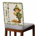 thumbnail image 2 of Happy St. Chair Covers Set of 4 Patrick's Day Retro Elves with Coin Linen Chair Back Covers Stretch Removable Washable Slipcovers Protector for Dining Room Kitchen Party Decor, 2 of 5