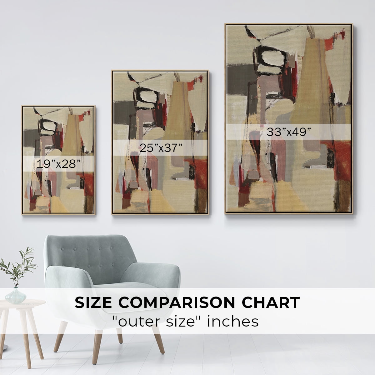 Peaches Framed Premium Gallery Wrapped Canvas - Ready to Hang - 25 x 37 - Natural Wood Floating Frame