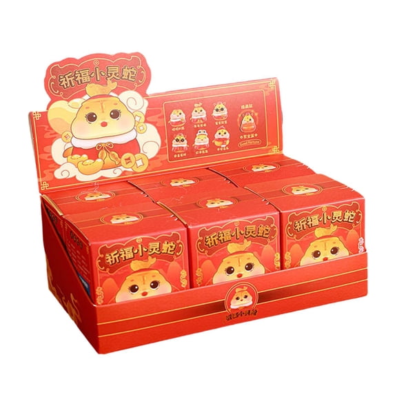 Pitycbo Cartoon Snake Figurines Mini Action Figures Desktop Decroration Birthday Gifts 6PCS