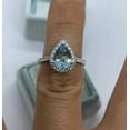 thumbnail image 2 of 2.30Ct Pear Cut Simulated Aquamarine Halo Women's Engagement Gift Ring 14K White Gold Plated, 2 of 5