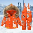 thumbnail image 2 of Staki Boys 2 Piece Snow Suits Boys Ski Jacket and Snowbib Snowsuit Set 2 Piece Zip Up Jacket and Overall Snowsuit Set for Little Kids 1Y,2T,3T,4T,5T,6Y(Orange,5-6 Years), 2 of 3