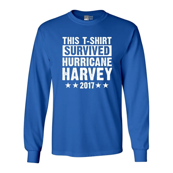 Long Sleeve Adult T-Shirt This T-Shirt Survived Hurricane Harvey Houston Texas 2017 DT