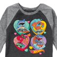 thumbnail image 3 of Hot Wheels - Monster Racing Hearts - Toddler & Youth Raglan Graphic T-Shirt, 3 of 4