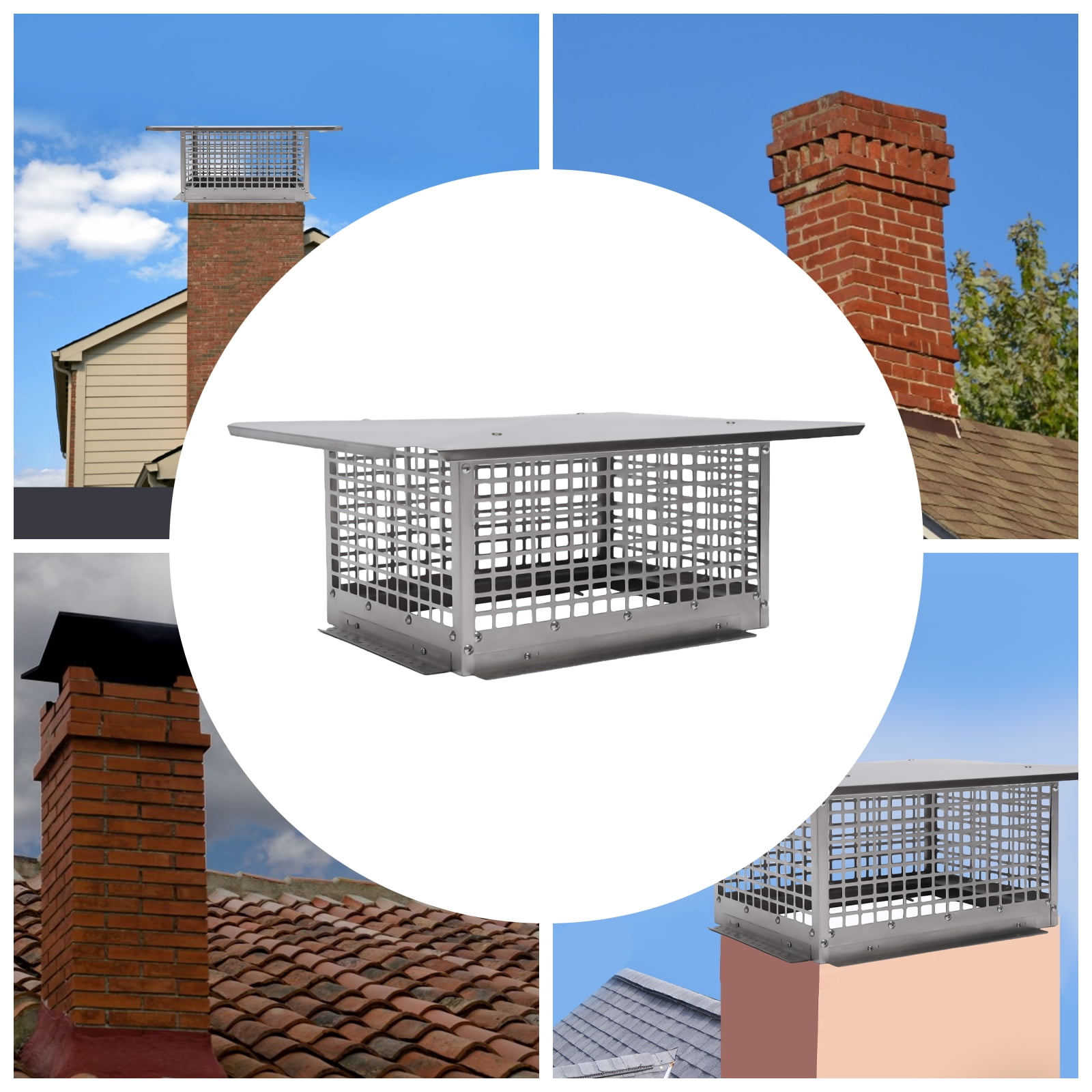 TOOL1SHOoo Chimney Cap, 17" x 29" Flue Caps, 304 Stainless Steel