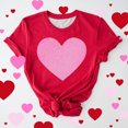 thumbnail image 2 of Valentine Shirts for Womens Buffalo Plaid Love Heart Tee Letter Short Sleeve Tops Plus Size T-Shirt, 2 of 5