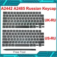 thumbnail image 2 of Original 2021 Laptop A2442 A2485 Keycaps Set Russian RU For Macbook Pro M1 Pro/Max Retina 14 16 inch 2021 Keyboard Keys Caps UK-Russian-Right, 2 of 5