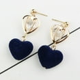 thumbnail image 5 of UDIYO Hollow Crown Love Heart Plush Ball Rhinstone Dangle Drop Stud Earrings Women, 5 of 7