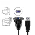 thumbnail image 4 of Câble USB Étanche de Voiture 2 m Petite Tête Ronde USB3.0 Panneau Câble de Tableau de Bord audio Câble audio, 4 of 5