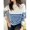 Blue, variant on Womens Blue & White Striped Crew Neck Sweater, Long Sleeve Knit Pullover