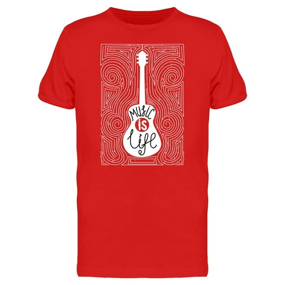Guitar With Typography  T-Shirt Men -Image by Shutterstock, Male 3X-Large