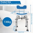 thumbnail image 2 of Shower Chair with Backrest-2 in 1 Nonslip Shower Stool for Inside Shower, Height Adjustable Shower Bench, Tool-Free Assembly, Suitable for Persons with Disabilities, Elderly, 330 lbs Capacity, 2 of 8