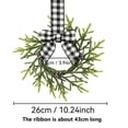 thumbnail image 3 of Small Black White Buffalo Plaid Bow Christmas Wreath, Artificial Norfolk Pine with Pinecone, 10.2 Inch Compact Hanging Decor for Holiday Home & Xmas Party, 3 of 4
