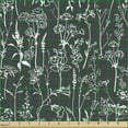 thumbnail image 2 of Ambesonne Flowers Boho Fabric by the Yard Upholstery, Simple Floral Pattern, 10 Yards, Charcoal Grey White, 2 of 5
