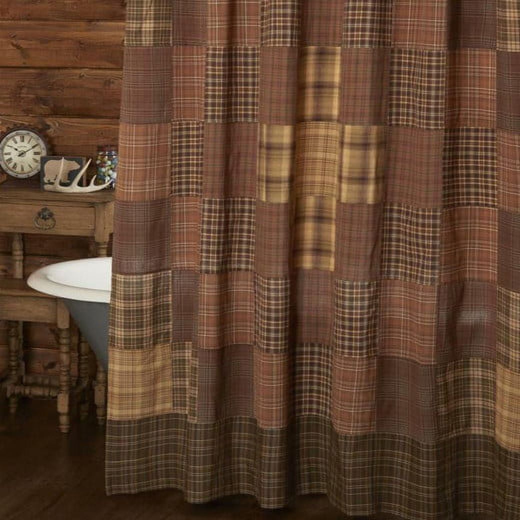 VHC Brands Prescott, Rustic, Bath Decor, Shower Curtain Unlined, 72x72, Brown