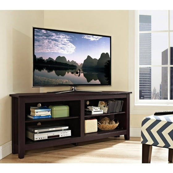 Wood Corner TV Console for TVs up to 60", Multiple Colors