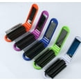 thumbnail image 4 of Portable Folding Hair Brush With Mirror Compact Travel Comb - White, New, 4 of 9