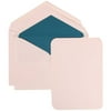 JAM Paper Wedding Invitation Set, Large, 5 1/2 x 7 3/4, White Rounded Edge Set, White Card with Blue Lined Envelope, 100/pack