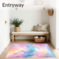 thumbnail image 3 of ODIKA 2'x3' Machine Washable Non-Slip Area Rug, Whimsical Unicorn Pastel Aura and Sparkling High Traffic Rug, Pink, 83078, 3 of 7