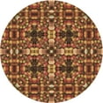 thumbnail image 1 of Ahgly Company Machine Washable Indoor Round Transitional Orange Area Rugs, 3' Round, 1 of 7