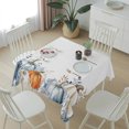 thumbnail image 6 of Blue Pumpkin Coastal Fall Table Cloth Waterproof Tablecloths, Thanksgiving Eucalyptus Leaves Tablecloth Dining Table Cover for Kitchen Party Tabletop Outdoor, Square Tablecloth 60x60 Inch, 6 of 9