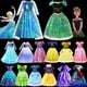 thumbnail image 2 of Frozen Girls Elsa Anna LED Light Up Princess Dress for Kids Cosplay Party Clothes Mermaid Rapunzel Snow White Carnival Prom Gown, 2 of 4