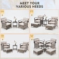 thumbnail image 3 of AVAWING 5PCS Patio Furniture Set, Outdoor Rattan Chair w/ Metal Coffee Table, Ottomans, Gray, 3 of 7