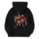 thumbnail image 4 of Moonsky Sudadera con capucha y cordón HUNTRX, estampado de grupo de chicas coreanas, jersey corto, suave y cómodo, top de manga larga para primavera y otoño. Negro 110, 4 of 5