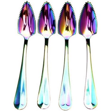 Stainless Steel Grapefruit Spoons - Serrated Edge Citrus Fruit Utensils