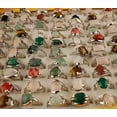 thumbnail image 5 of GKNET 100pcs Women Men's Delicate Jewelry Mixed Lots Natural Stone Quartz Wholesale Oval Rings, 5 of 7