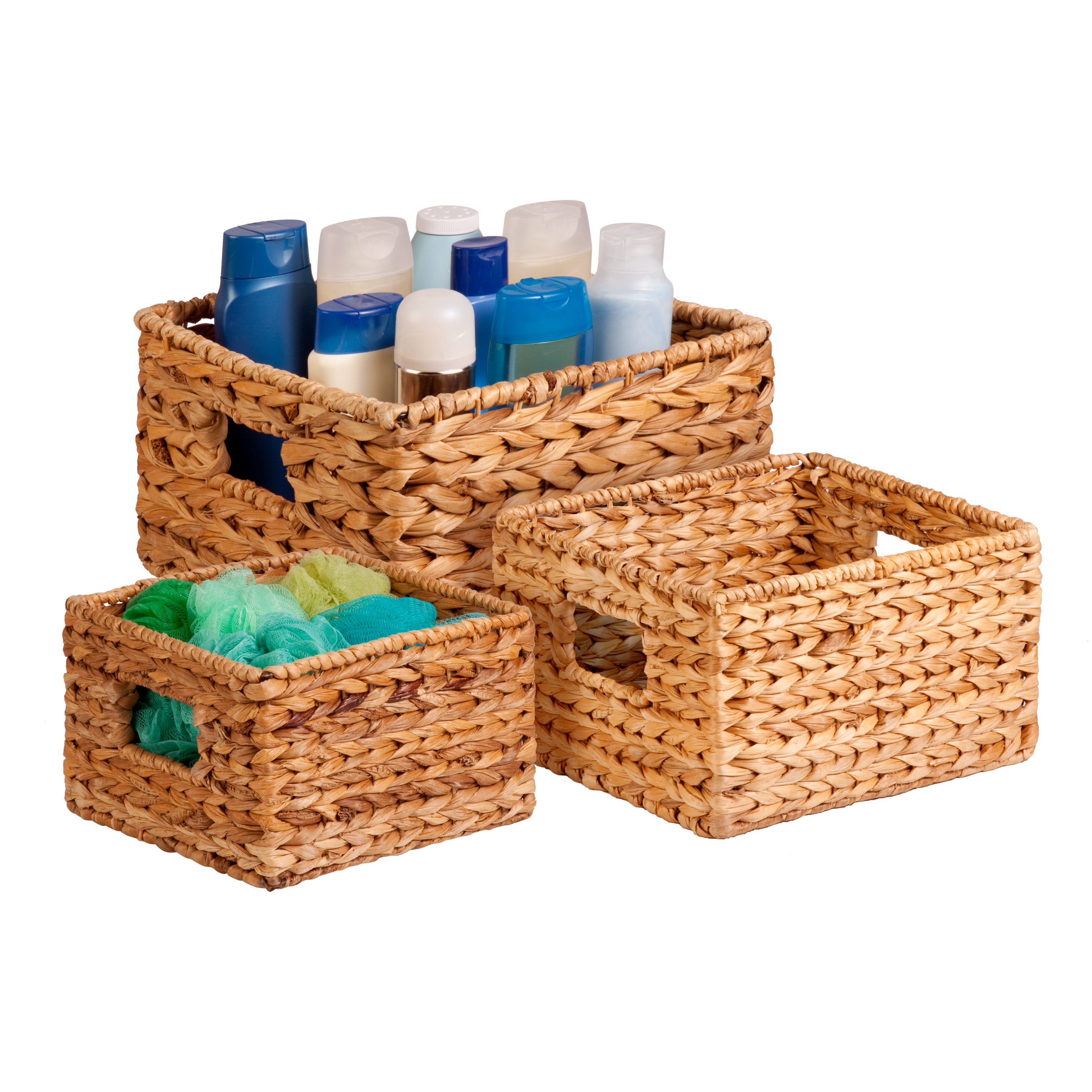 Honey-Can-Do Set of 3 Wicker Storage Nesting Baskets with Handles - image 3 of 5