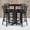 Mahogany Top/Black Vinyl Seat, variant on Emma + Oliver 30RD Natural Table Set-X-Base & 4 Ladder Back Stools,Black Seat