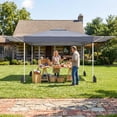 thumbnail image 5 of Costway 10x17 FT Pop Up Canopy Tent with Dual Adjustable Awnings, Silver-Coated Fabric Gray, 5 of 10