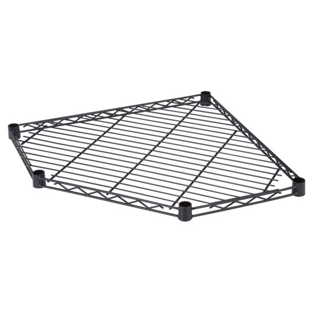 Honey Can Do 5Sided Steel Wire Corner Shelf with 350lb Capacity, Black