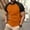 Orange, variant on Zylanna Men's Casual Shirts Tee, Loose Fit Fashion Crew Neck Color Block Patching Short Sleeve Breathable Summer Tops for Man Army Green Size M