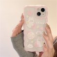 thumbnail image 2 of Funda de silicona suave con diseño de conejo y ondas para iPhone 11, iPhone 14, 12, 16, 13, 15 Pro Max, 12 Mini, Xs Max, X Xr, 7, 8 Plus, 2 of 5