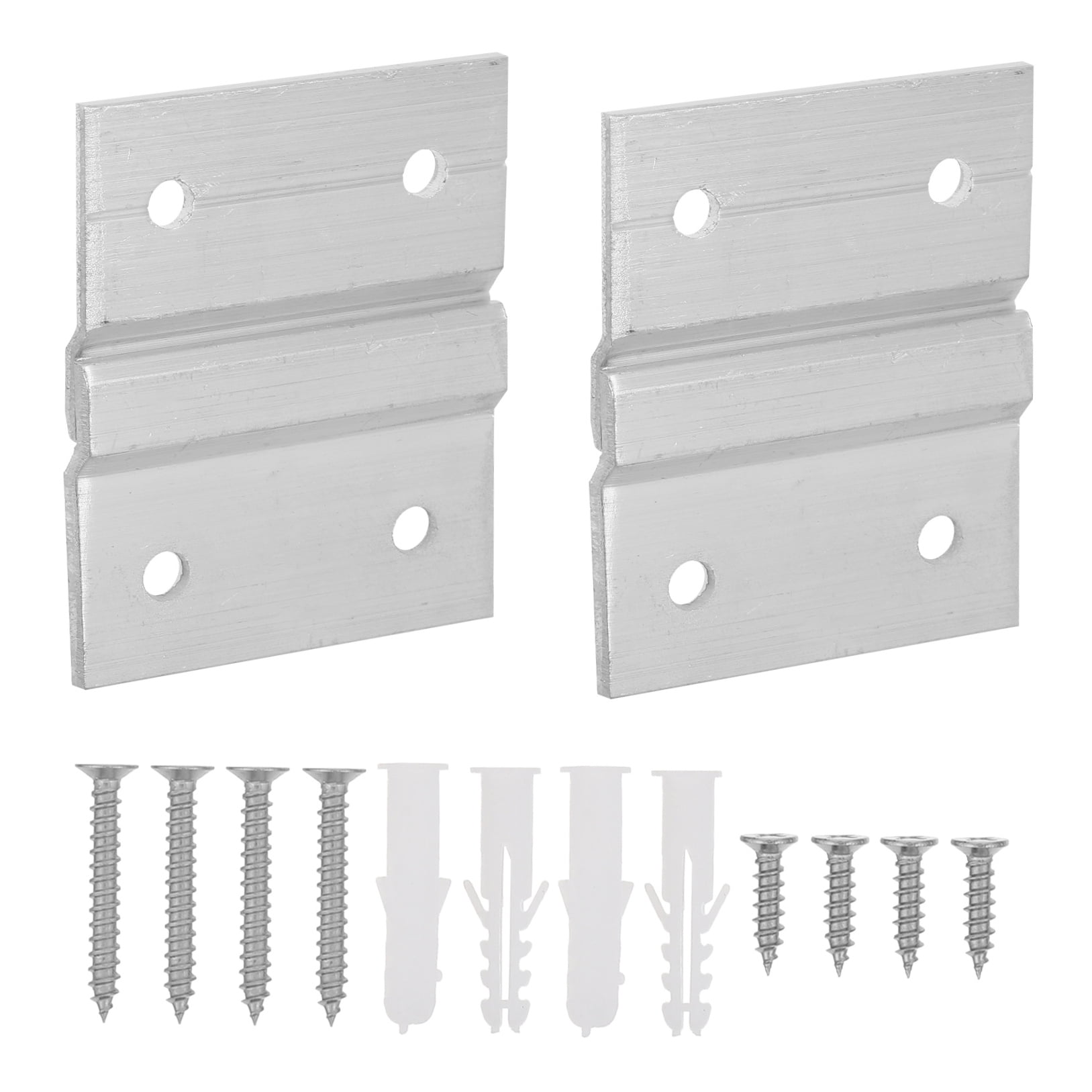 ELAYARD 2Pairs Aluminum French Cleat Picture Hanger Heavy Duty Metal Wall Mounting System with Interlocking Z Clips
