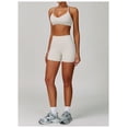 thumbnail image 4 of PISONIC Workout Sets for Women 2 Pieces Criss Cross Back Sports Bras Matching High Waist Butt Lifting Shorts Yoga Outfits, 4 of 10